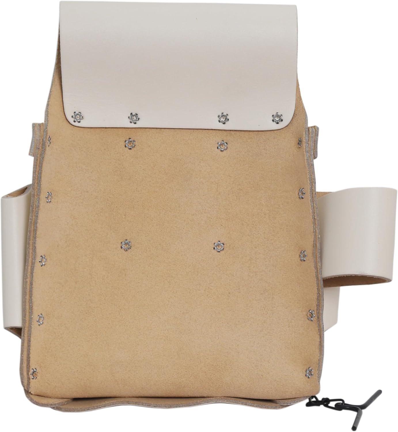 10-Pocket White Leather Electrician Tool Pouch Full Grain Leather Tool Bag Apron Tool Organizer Utility Pouches Durable Leather Pouch for Constructions Carpenter