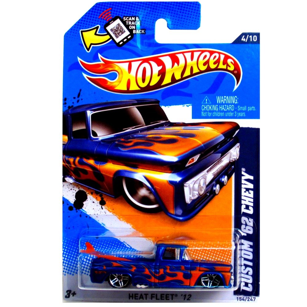 Amazon.com: Hot Wheels 2012 Heat Fleet Custom '62 Chevy Blue #154