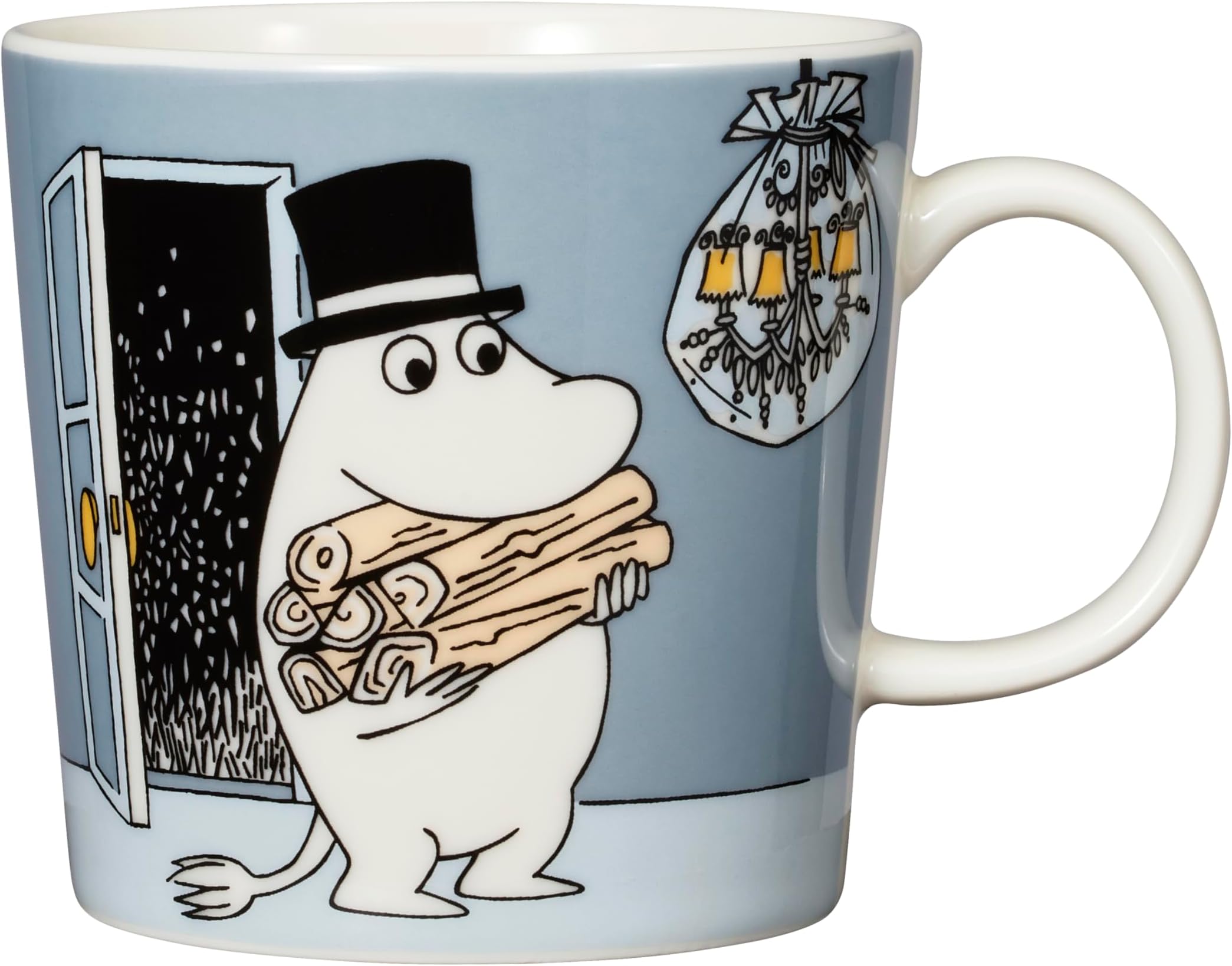Arabia Moomin 1066911 Moominpapa Mug with Handle Vitro Porcelain Capacity 300 ml 11 x 8.3 x 8.1 cm Grey