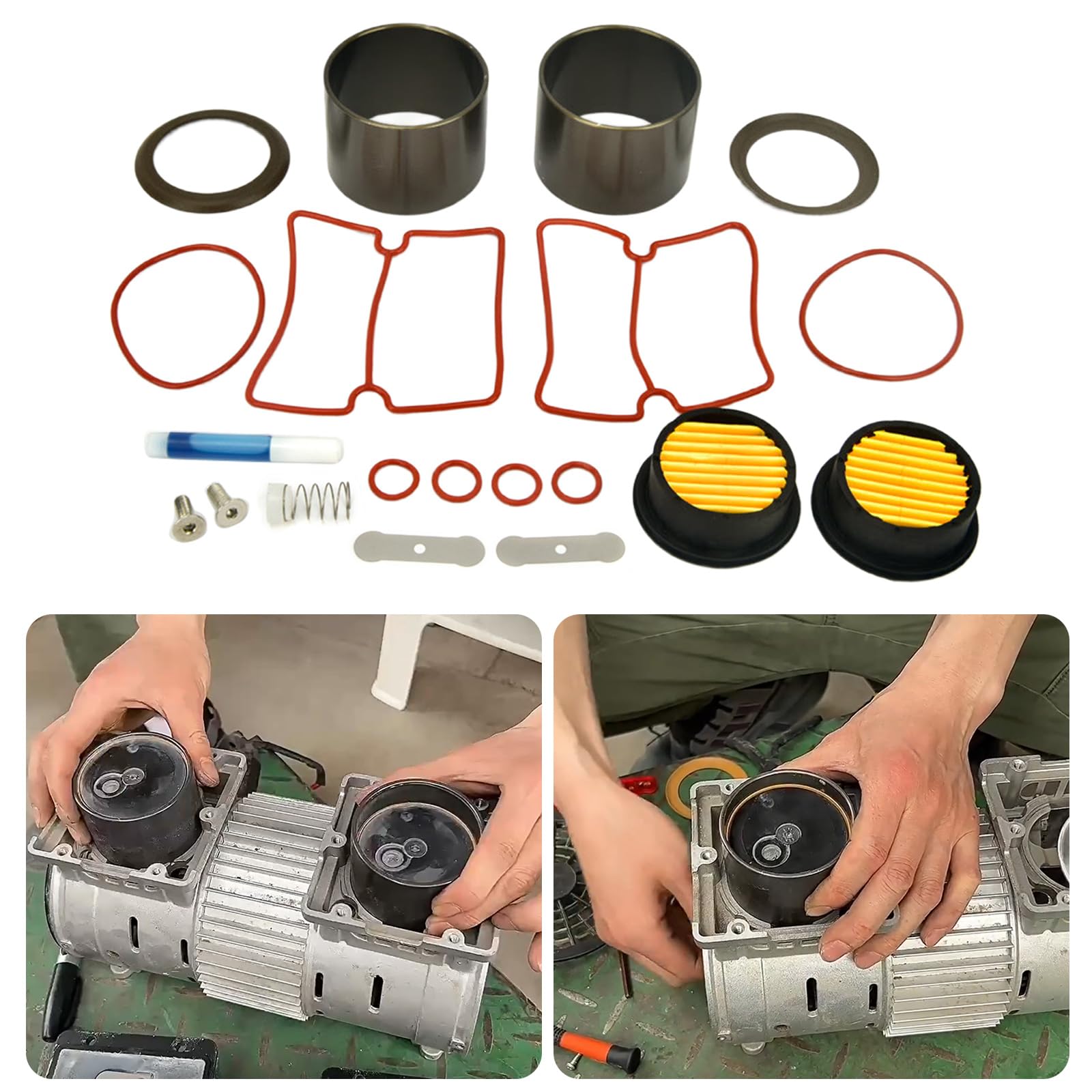 Kit de réparation 20 pièces avec compresseurs d ' air silencieux de 1 500 W sans huile pour des efficaces et de longue durée