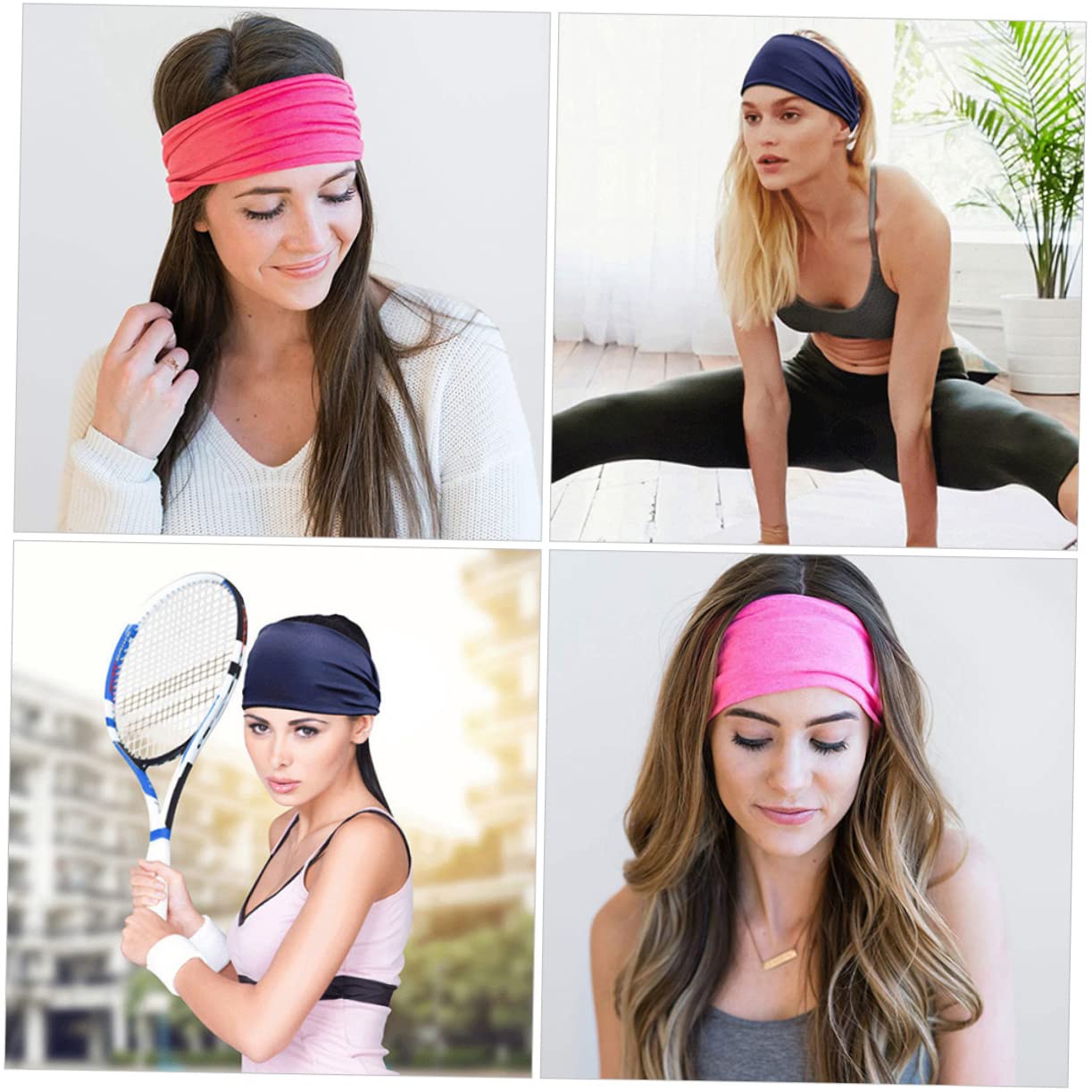 Mipcase 18pezzi Fasce Elastiche Sportive Assorbenti Per Sweatband Da Per Yoga Jogging e Attività Fisica
