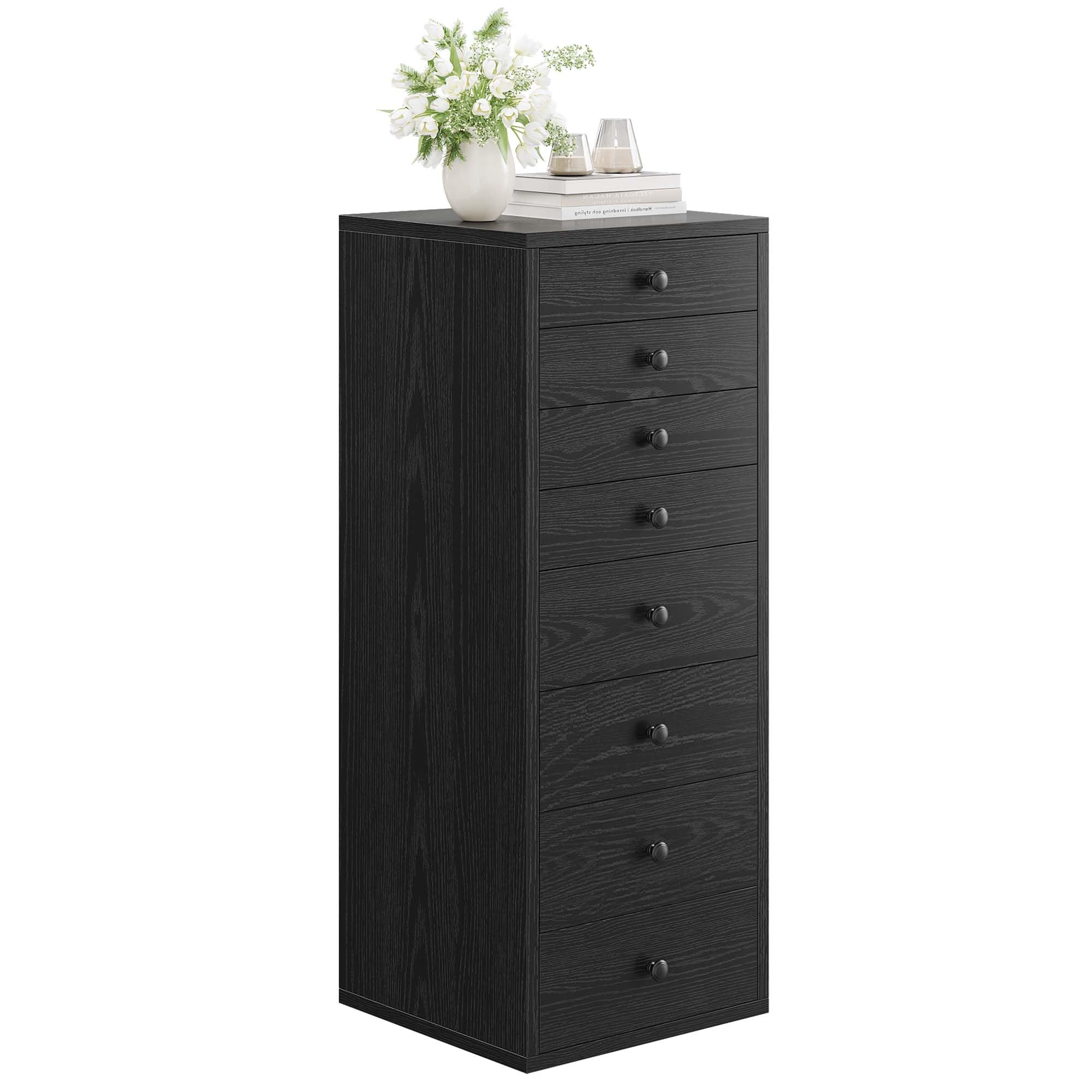 likimio 8 drawer dresser small dressers with storage drawers chest of drawers for bedroom tall narrow dresser for organizers black