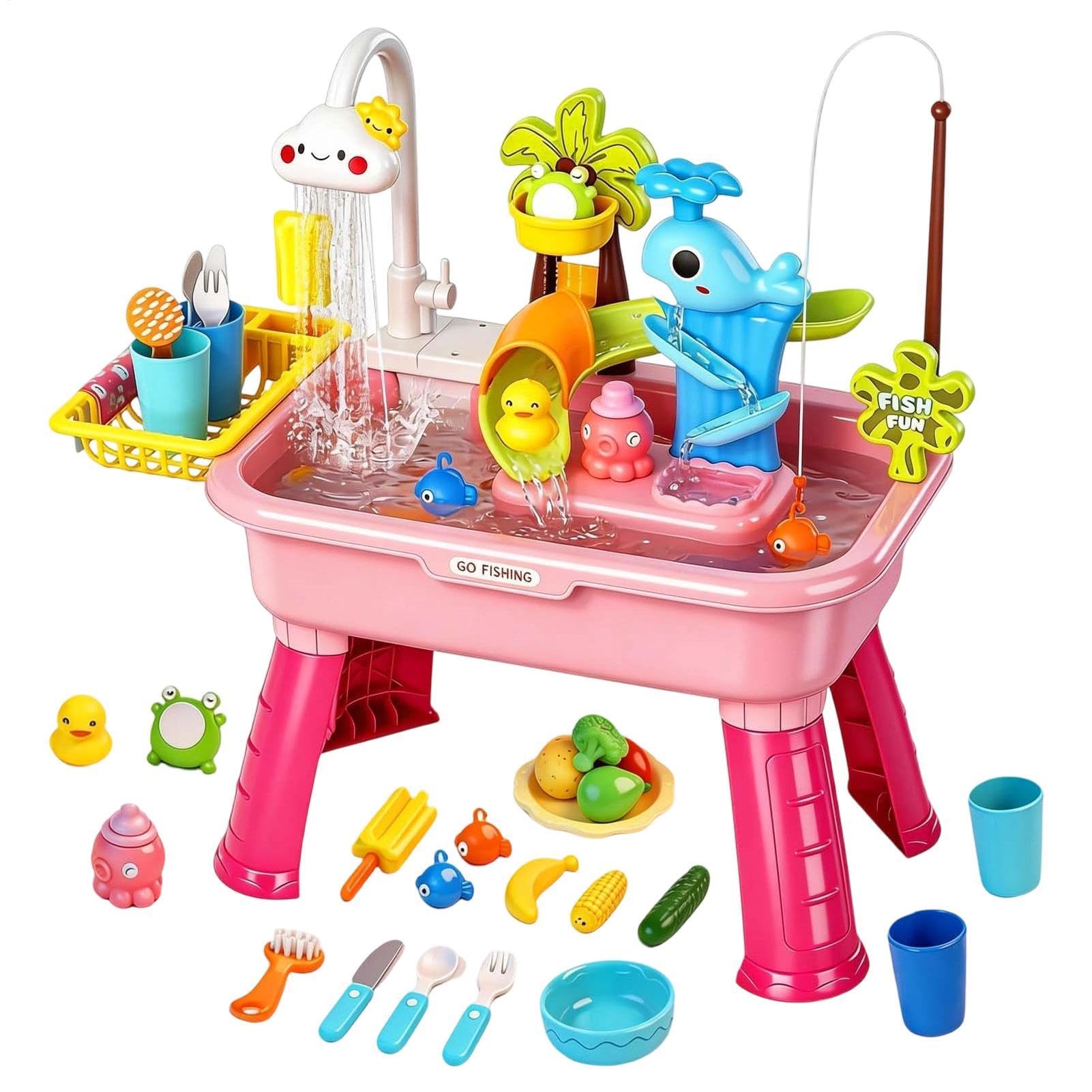 Spielwaschbecken Elektrisch Batteriebetriebene Wasserspieltisch-Rutsche | Küchenwaschbecken Spielzeuge Für Und Mädchen, Zuhause, Garten, Kita, Kindergarten, Kinderkrippe, Vorschule