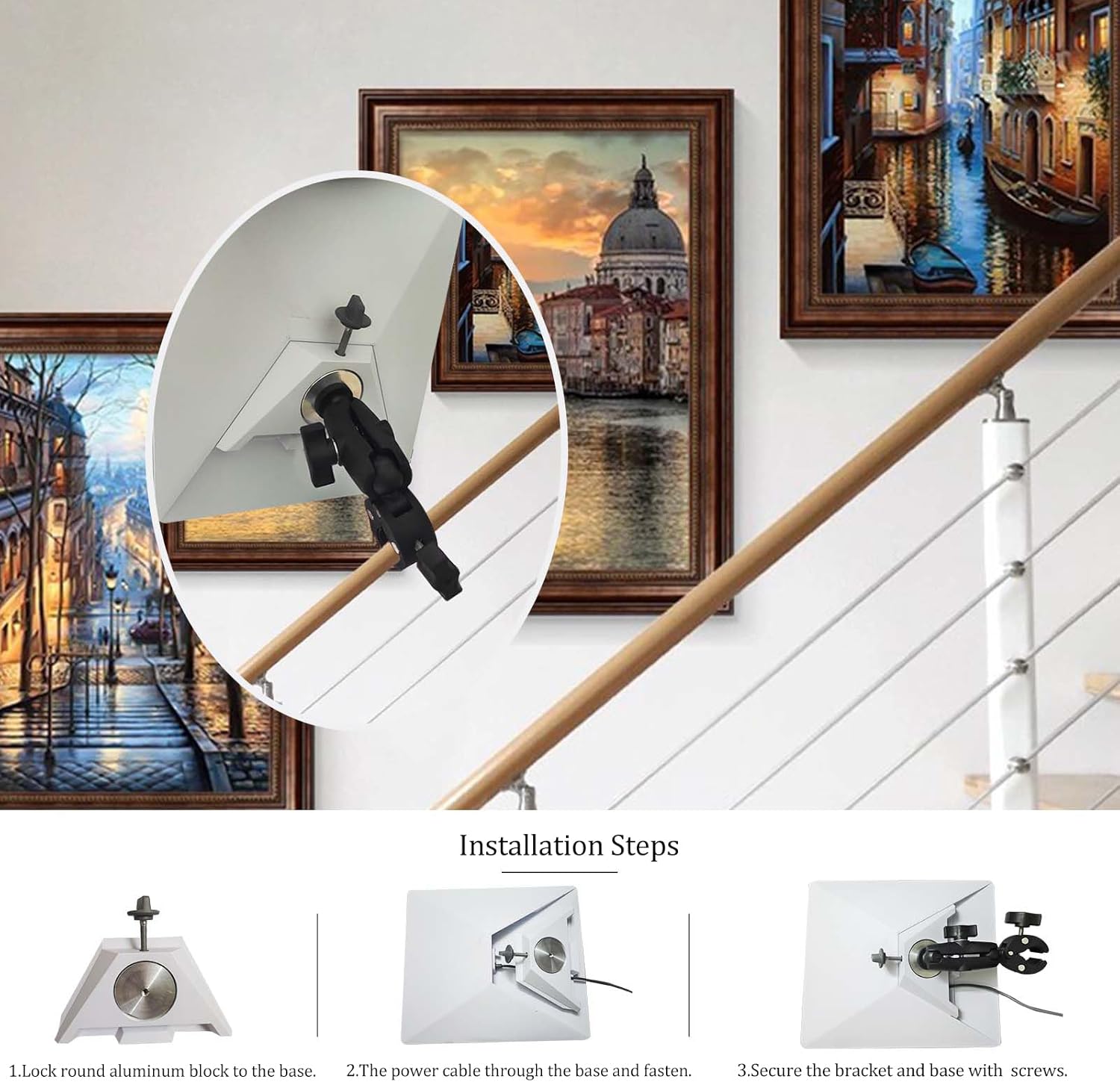 Starlink Mini Mount kit，Starlink Mini Bracket,Starlink Mini Accessories-Adjustable Clamp for RV Ladders,Yacht,Camper ,Guardrails with a Variety of Round Poles