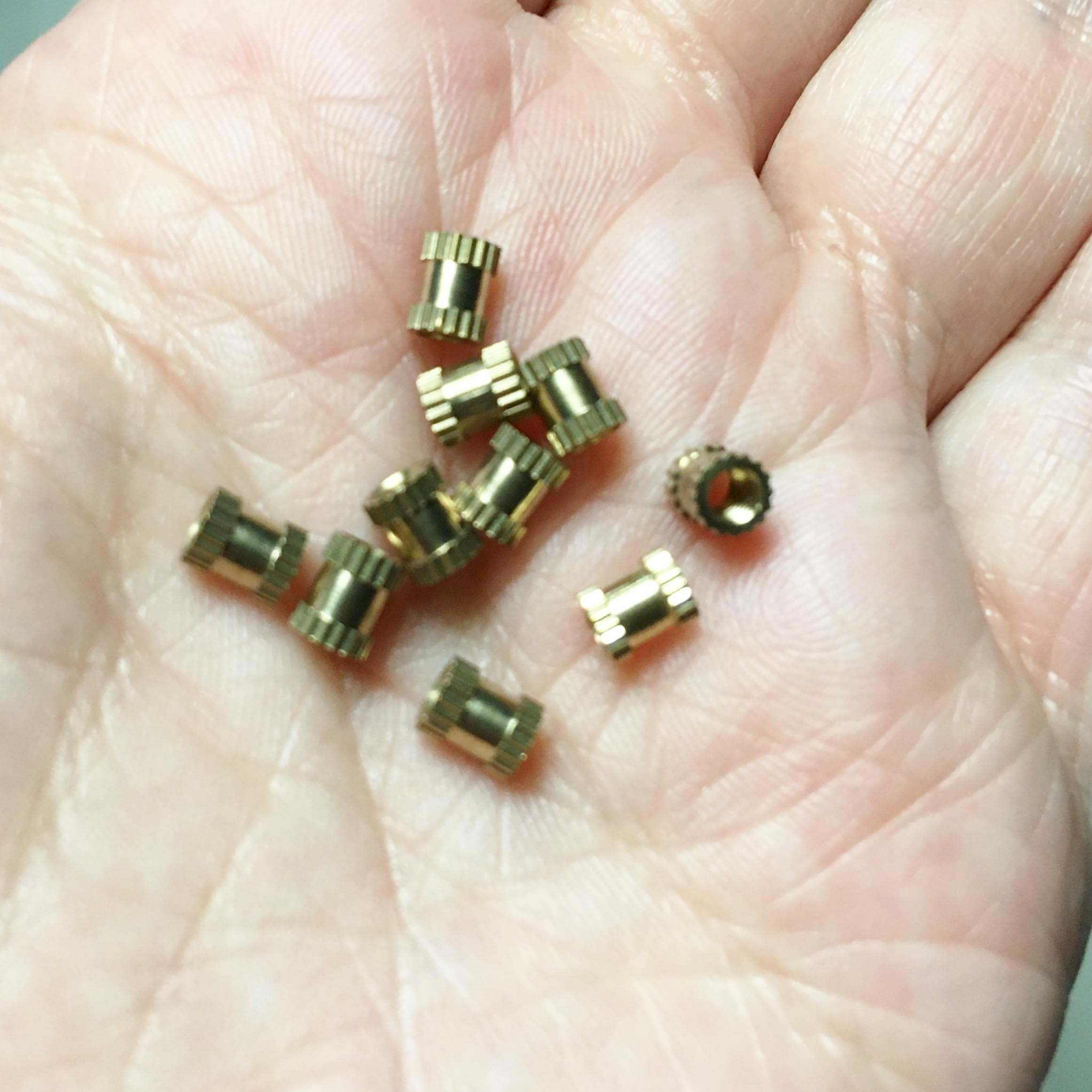 M00852-10 MOREZMORE 10pc Threaded Brass Knurled Connector M3 5mm M3x5mm Female to Female for Ball Socket Stop Motion Puppet Armature Humanly Posable Armature Parts HPA