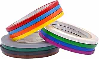 WOD VTC365 Rainbow Pack Vinyl Pinstriping Tape, 1/4 inch x