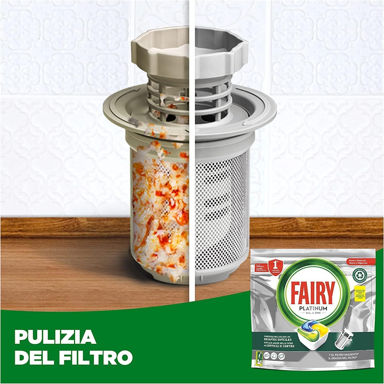Pastiglie Lavastoviglie Limone – 44 Capsule – Tutto in 1 kit con Spugna Brandizzata SPESA & RISPARMIO Inclusa – Variazioni 2/4/6 Pezzi (6)