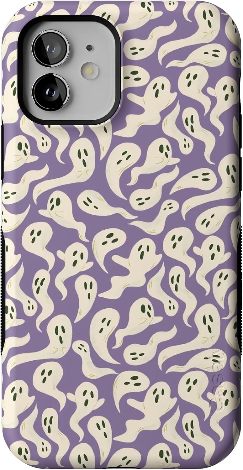 Casely iPhone 12 Mini Case | All Boo'd Up | Purple Ghost | Compatible with MagSafe | Bold Protective Design