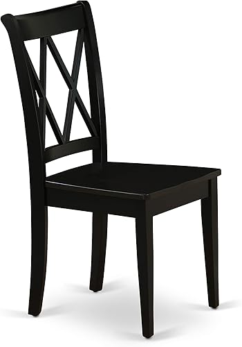 Miniatura 8 de EAST WEST FURNITURE LGCL9-BLK-W Juego de 9 piezas de comedor incluye una mesa rectangular de 6684 pulgadas con hoja de mariposa y 8 sillas de