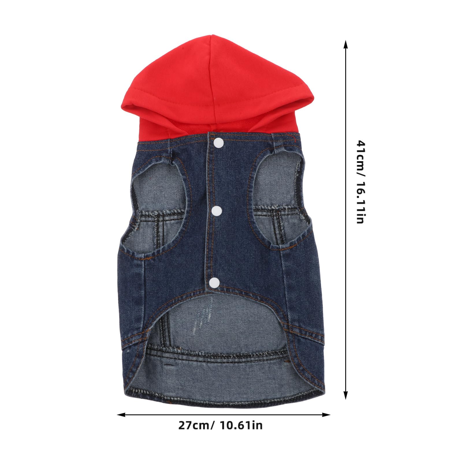 Happyyami Gilet per Animali Domestici Cappotto Cane Cappottino Cane Giubotto Cane Abbigliamento per Cani Costume da Mucca Cane Cucciolo Giacca di Jeans Forniture per Animali Domestici Rosso