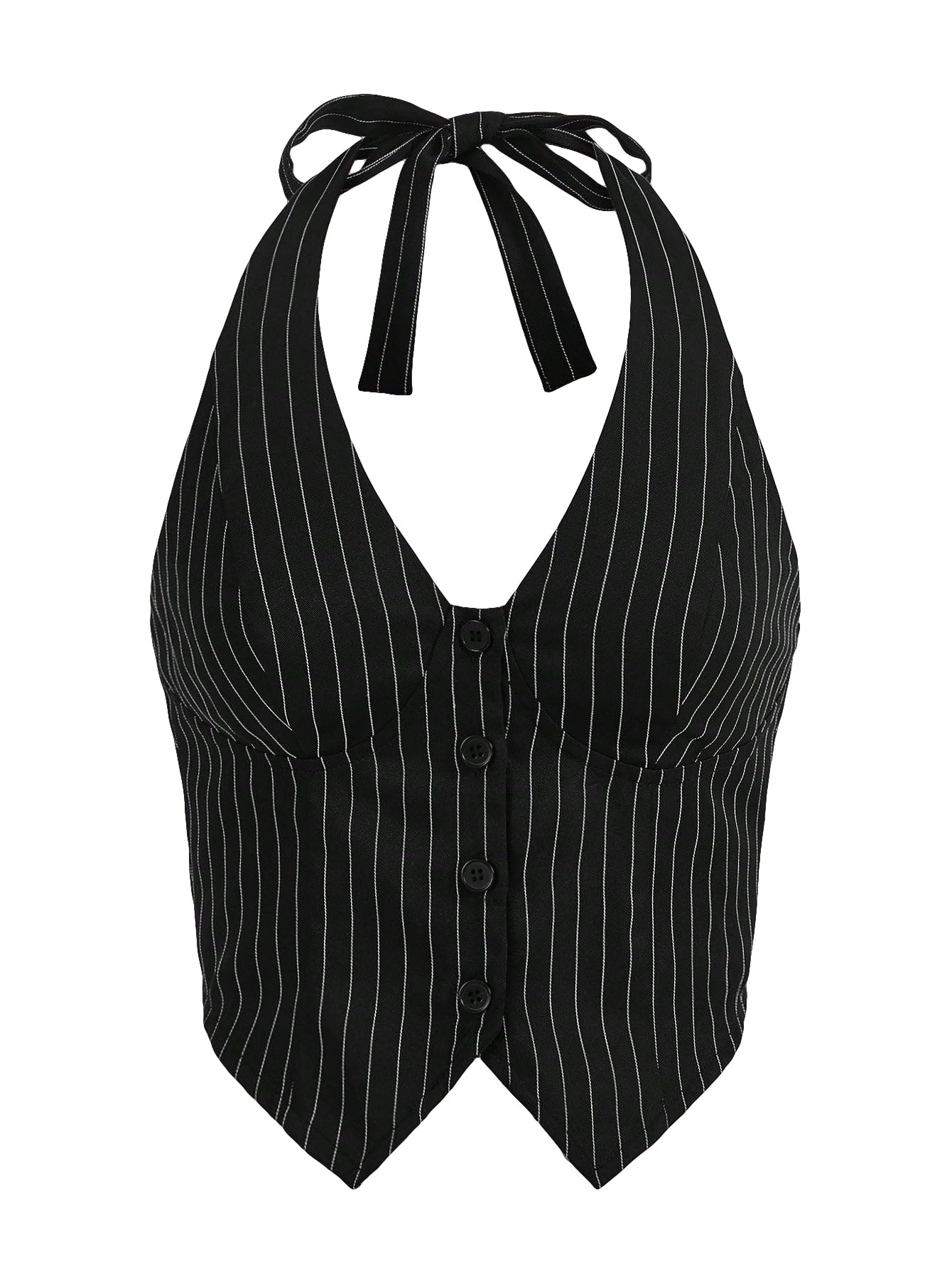 black and white striped halter top