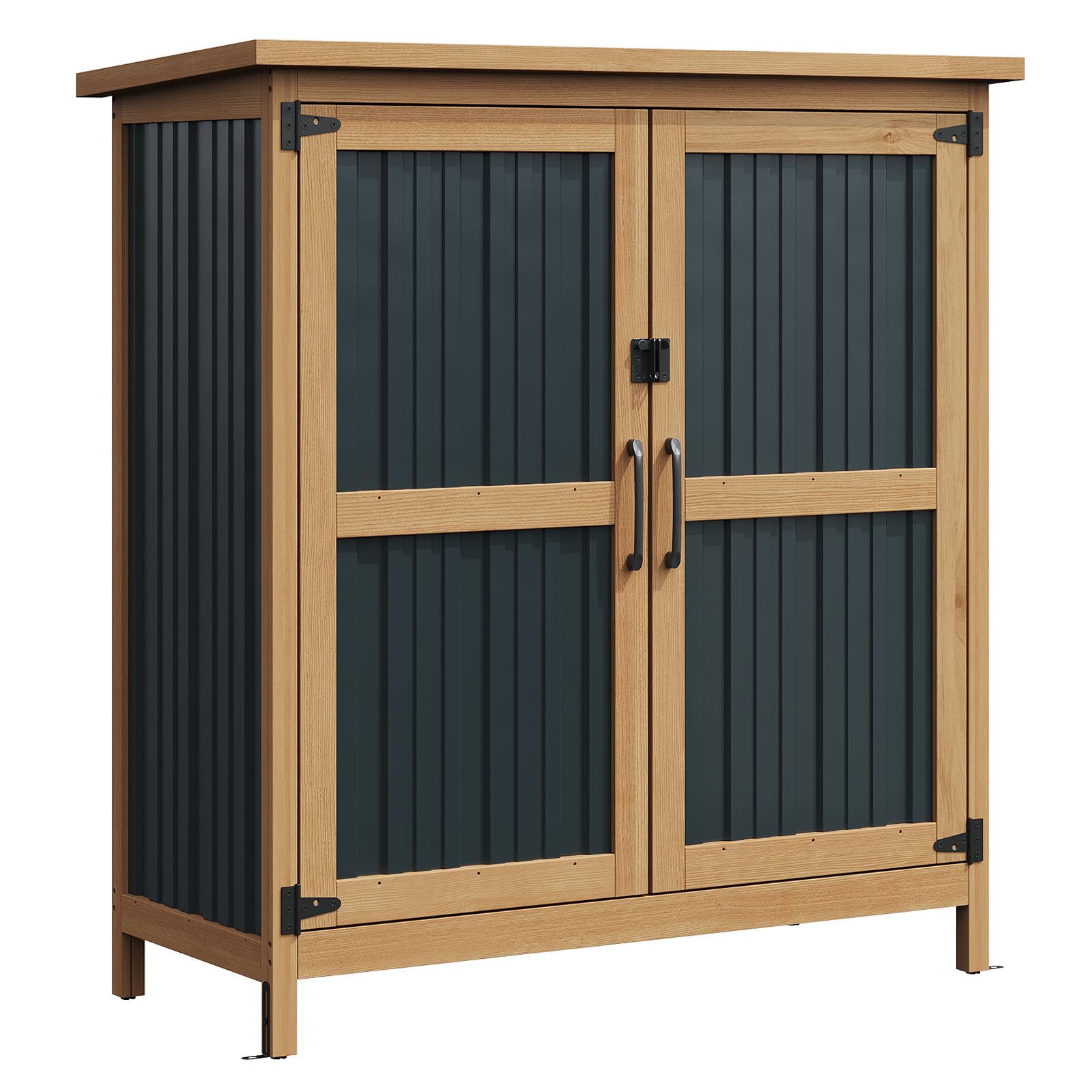Amazon.com : Aoxun Outdoor Storage Cabinet Shed - Wood & Metal