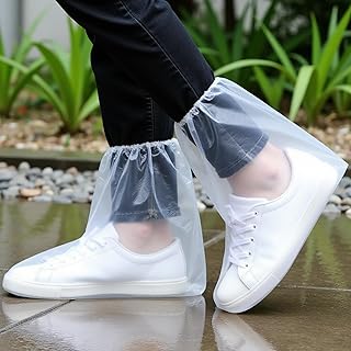24 pairs of rainproof shoe covers - disposable plastic rain shoe covers - men's and women's plastic shoe covers, waterproo...
