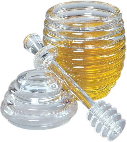 Fox Run Jar and Dipper Miel, 3.5 x 3.5 x 5.75 pulgadas, transparente