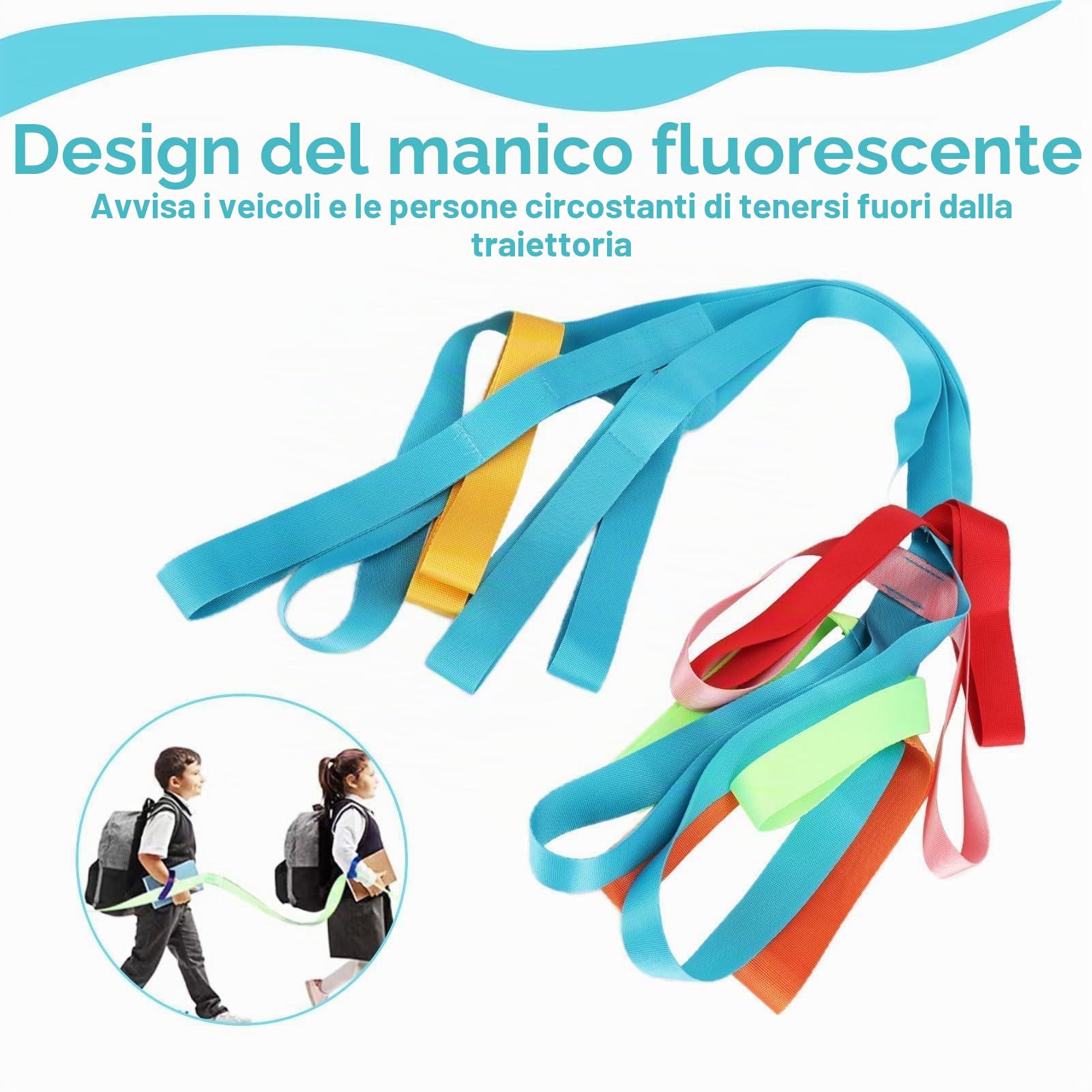 Corda da passeggio di sicurezza per bambini 368cm 12 manici colorati per asilo scuola
