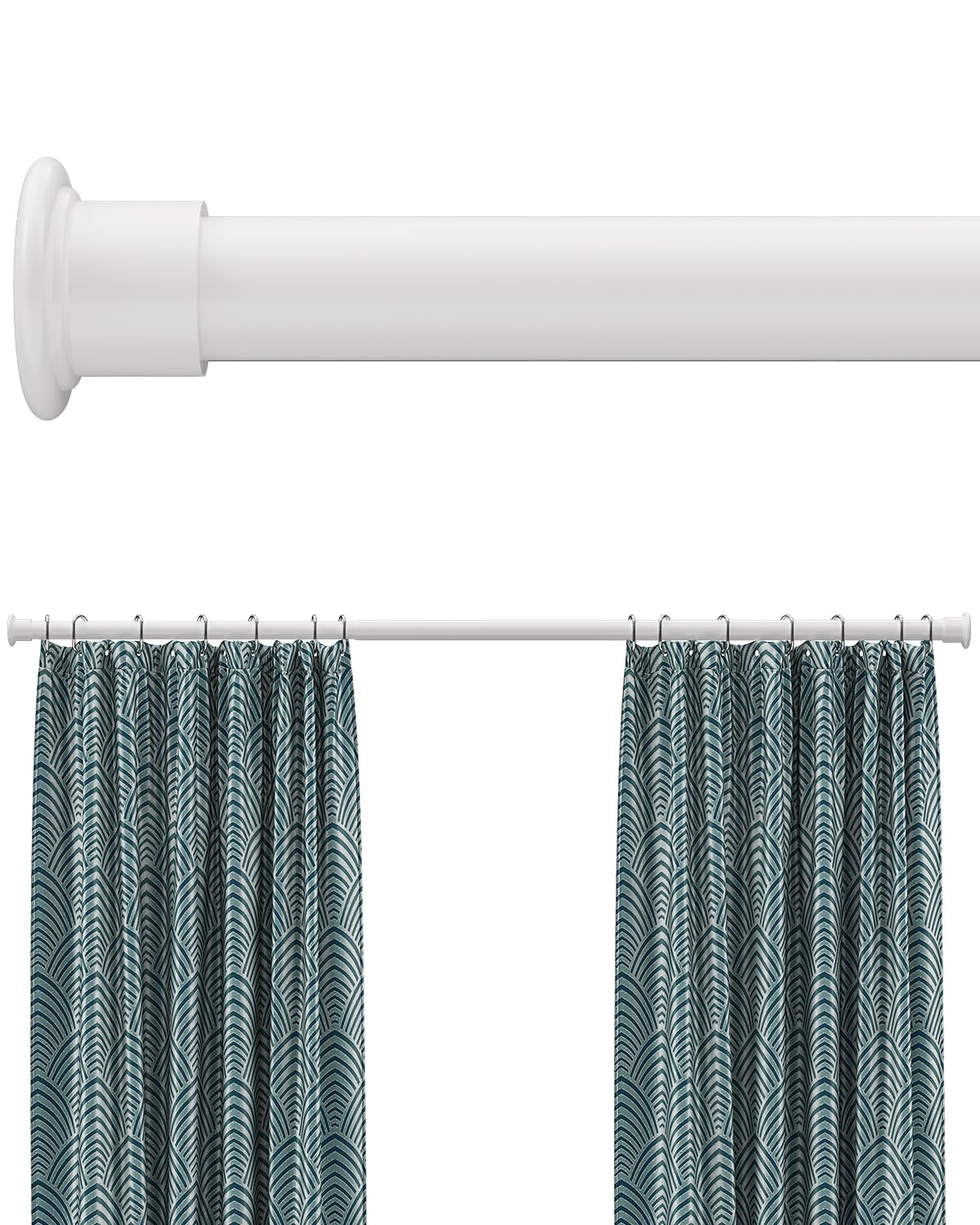 Tension Curtain Rods for Windows 54 to 90 Inch by EZFurni,Heavy Duty Spring Loaded