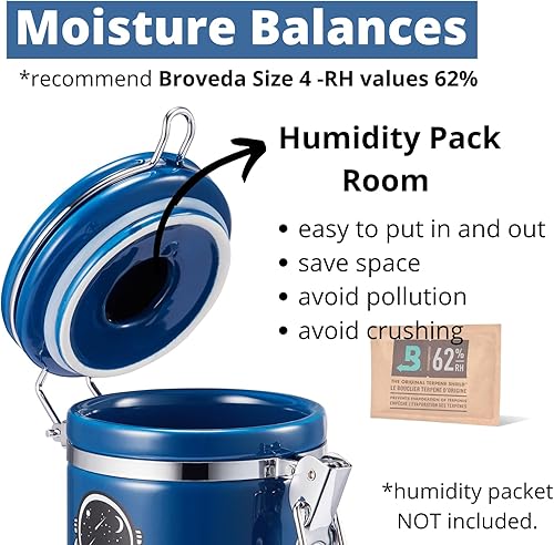 Miniatura 5 de Astronaut Stash - Tarro hermético a prueba de olores (16.9 fl oz, 1 onza), espacio separado para paquete de humedad, bonita caja de almacenamiento,