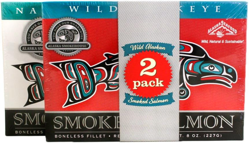 Alaska Smokehouse Smoked Salmon Duo-Original, Sockeye, 16 Ounce