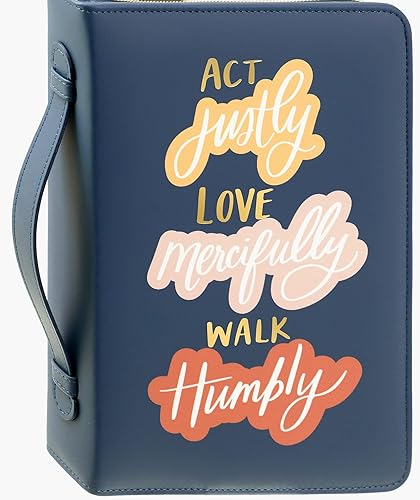 Eccolo - Funda con cremallera para Biblia y libro para hombres y mujeres, sostiene y protege Biblias estándar de 5.5 x 8.5 pulgadas Actuar Justly