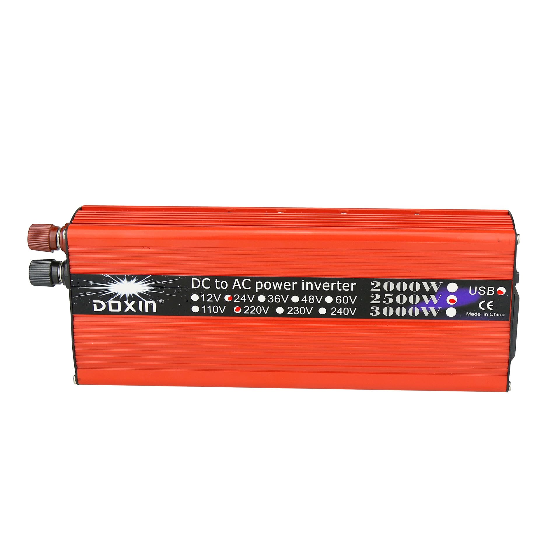 Inverter Onda Sinusoidale 3000W 12V 220V con Uscita USB Power Inverter Convertitore Alta Potenza da Auto, Camper, Barca – Protezione Sovraccarico, Alta/Bassa Tensione e Cortocircuito presa universale