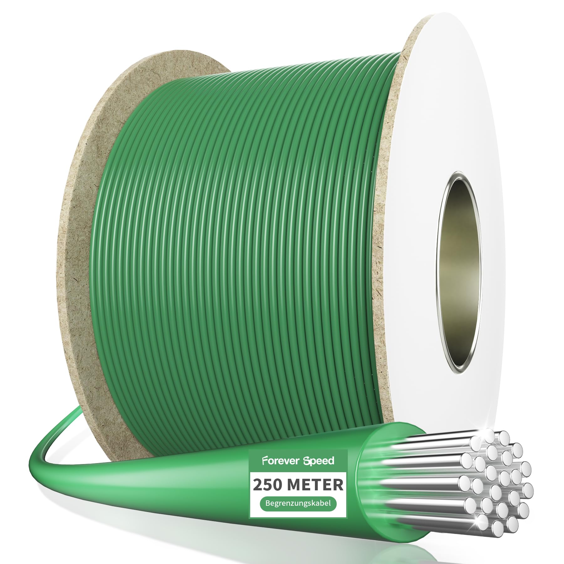 Forever Speed 2.7mm 250m Universal Begrenzungskabel mähroboter, Mähroboter kabel, rasenroboter begrenzungskabel, hochwertig verzinntes Kupfer ummantelt mit Aluminium
