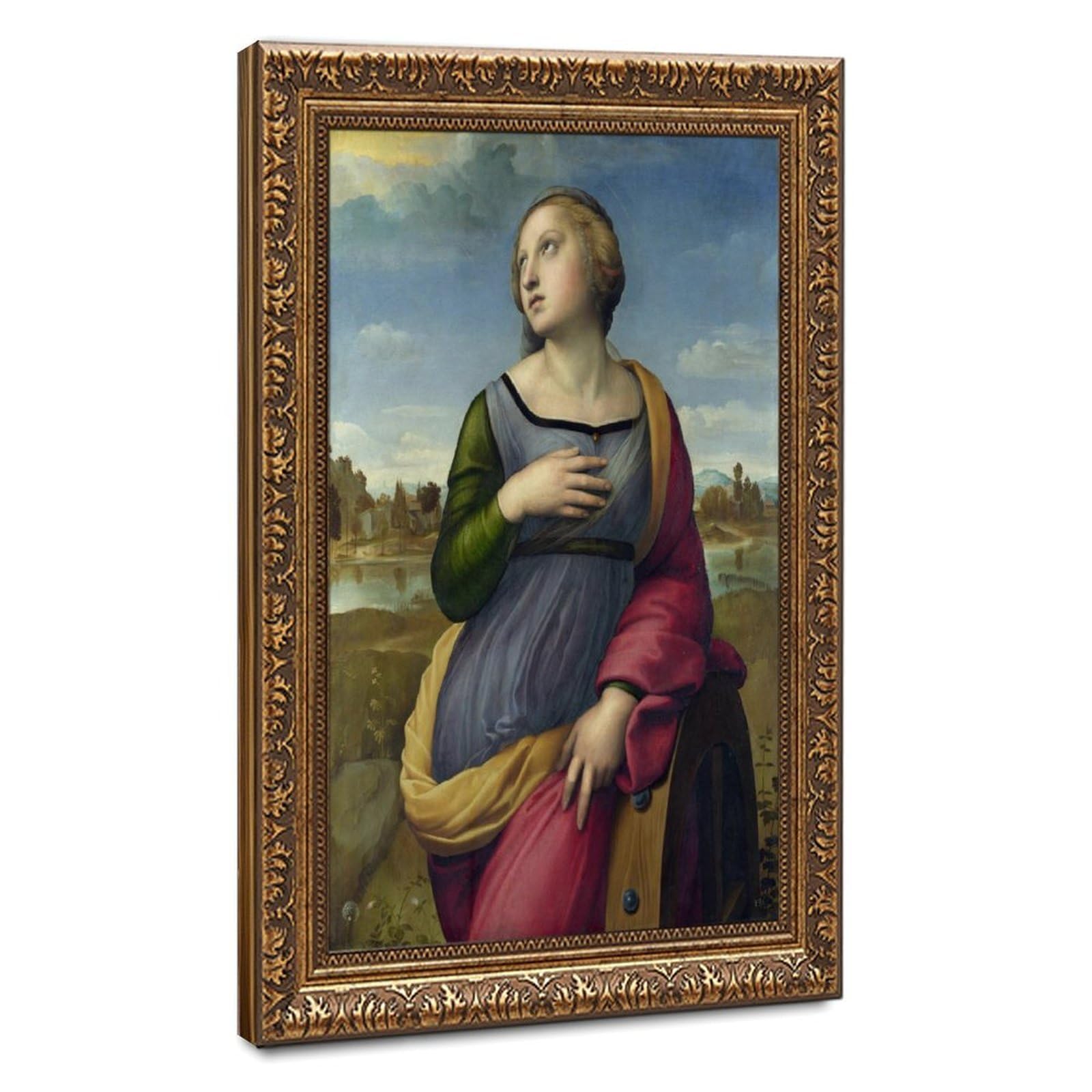 WCYB Saint Catherine of Alexandria Raphael Posters Prints Canvas Deco Paintings Wall Art Hangable Frame 8" L X 12" W