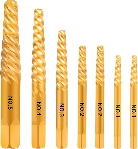 Miniatura 10 de Juego de 14 Piezas Extractor de Tornillos Easy Out y Juego de Brocas de Giro Izquierdo, Juego de Extractor de Tornillos Barridos para Quitar