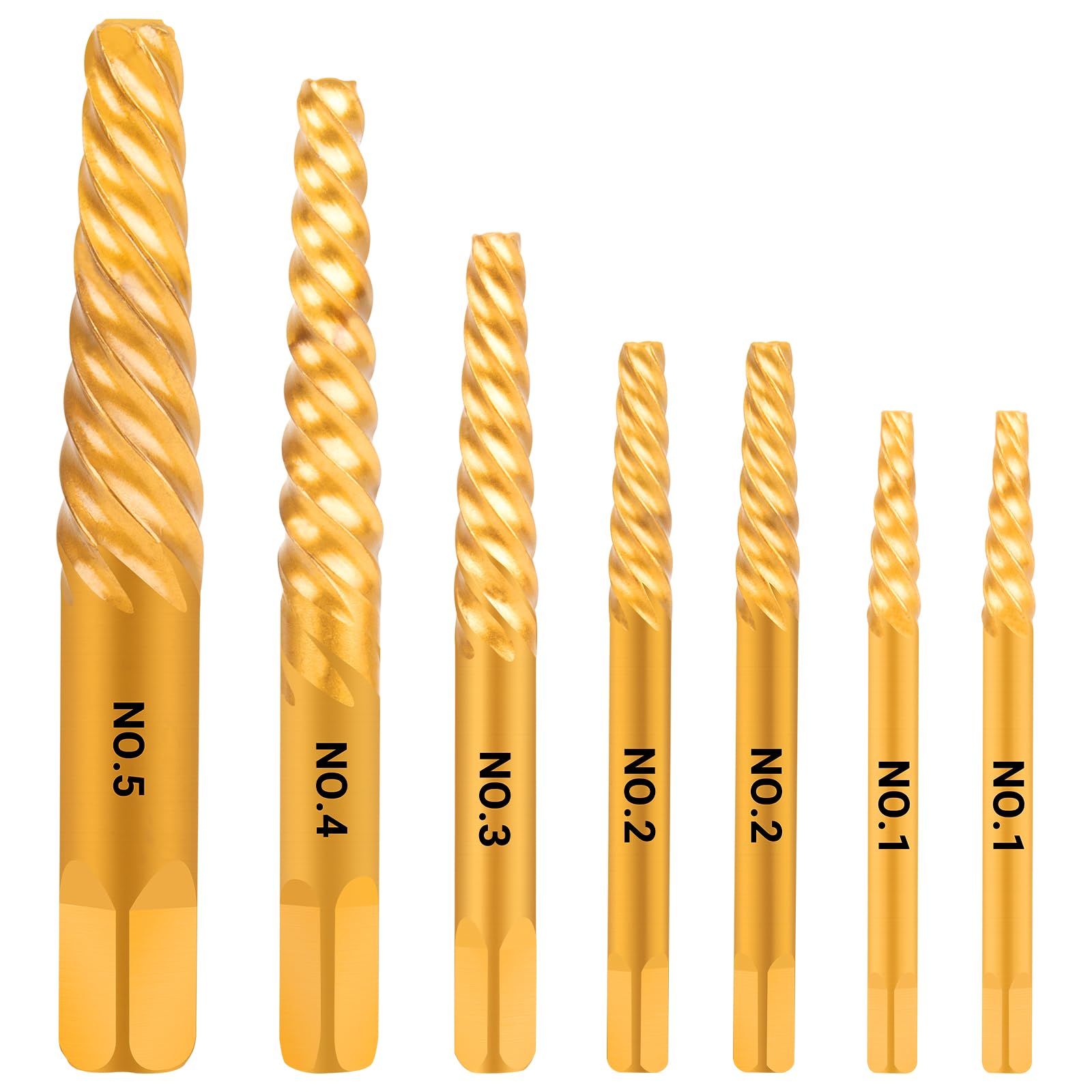 CLEVEROOL 7-Piece Damaged Screw Extractor Set, Easy Out Bolt Extractor with Quick Change Adapter for Easily Remove Broken Bolts, Stripped Screws,