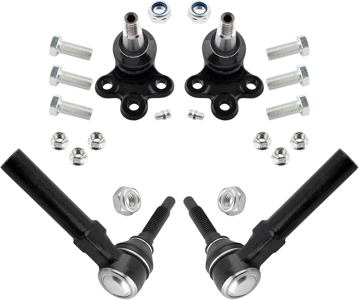 4pcs Front Suspension Kit Outer Tie Rod End Lower Ball Joint 2008-2012 For Buick Enclave,09-12 For Chevrolet Traverse,07-12 For GMC Acadia,07-10 For Saturn Outlook K500088 ES800286