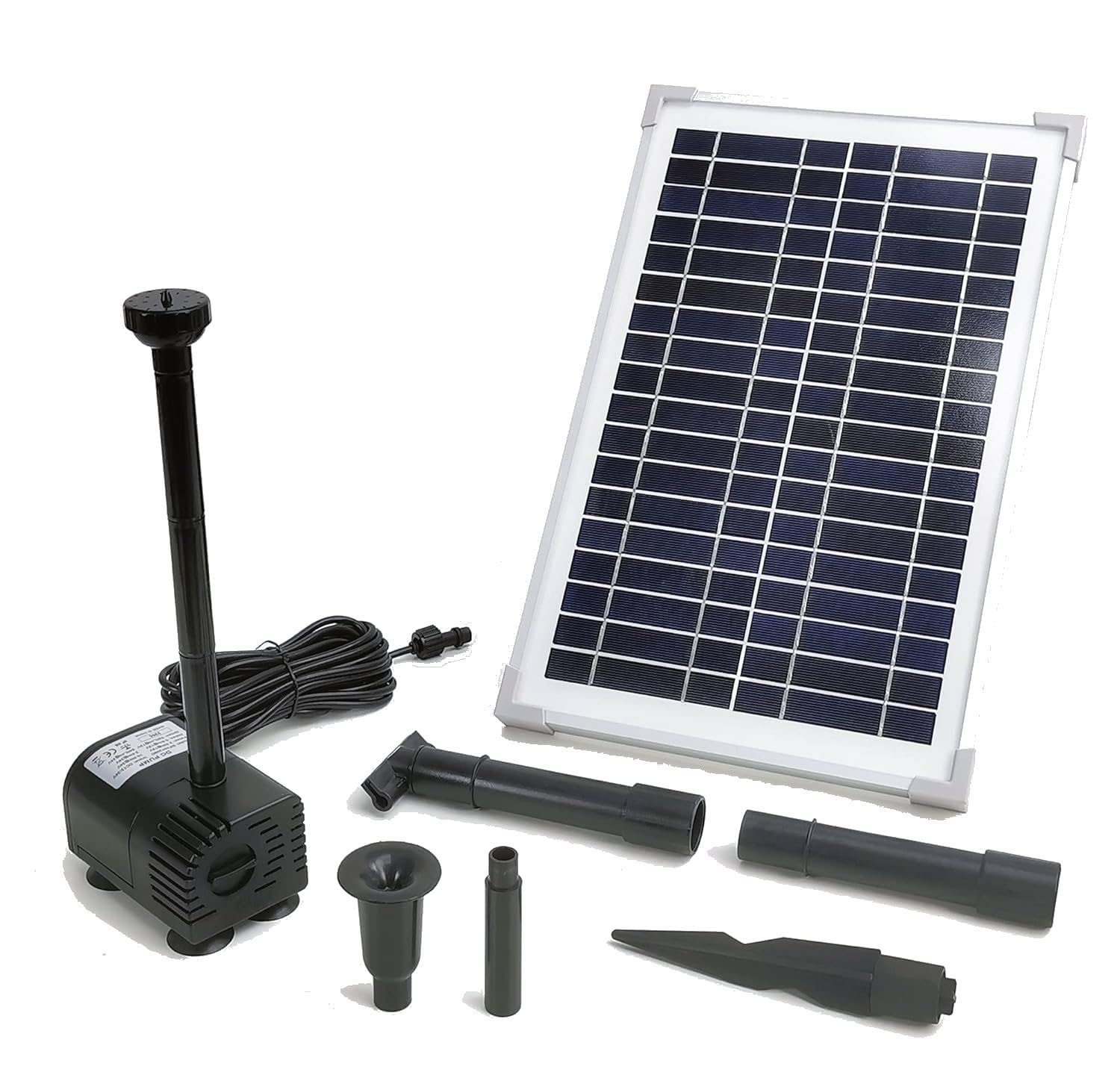 12W Solar Water Pump KIT: DC Dry-Run Protection Solar Water Pump 186 GpH with 18V 12W Solar Panel for Fountain, Fish Pond, and Aquarium (No Backup Battery)