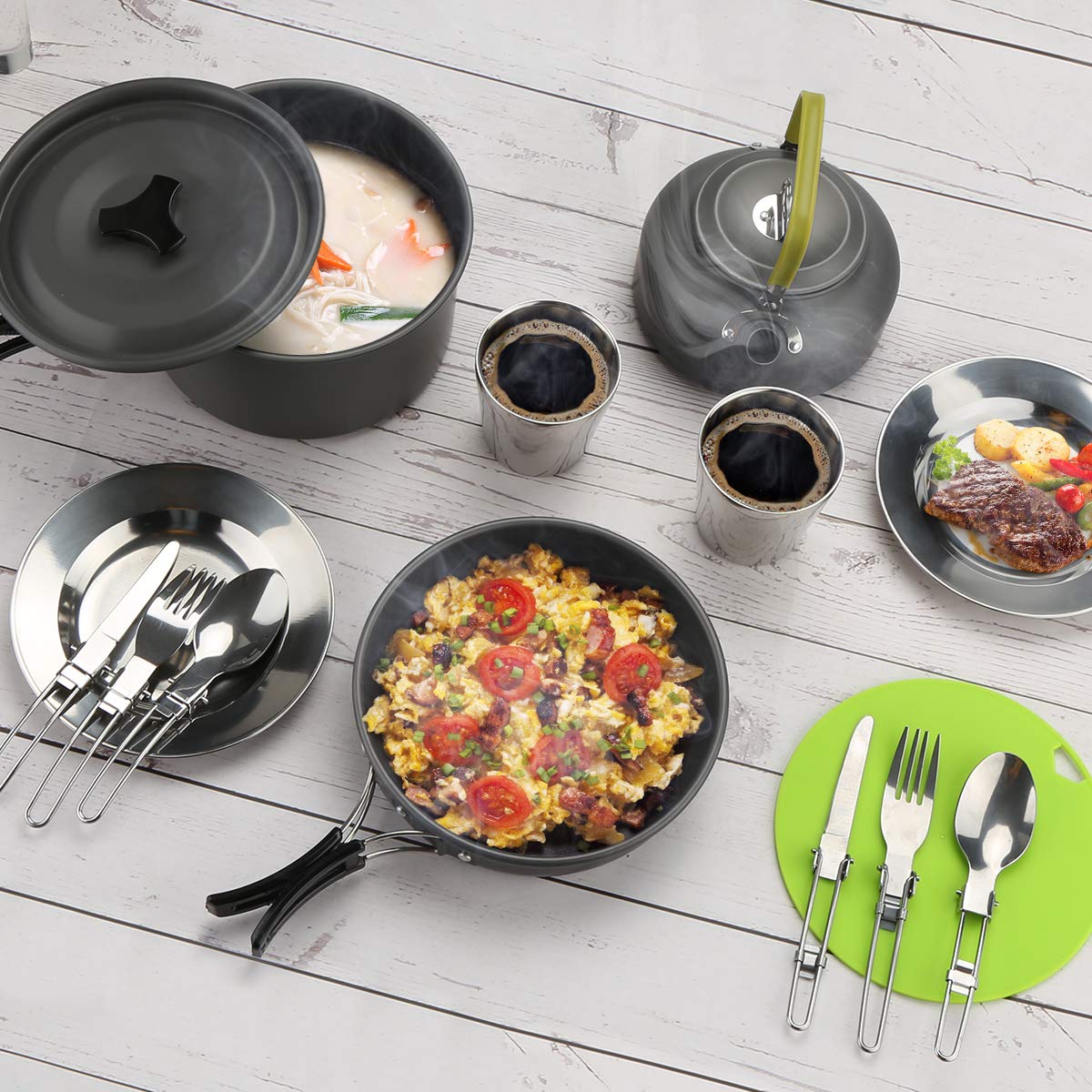 Kit de casseroles rechaud camping