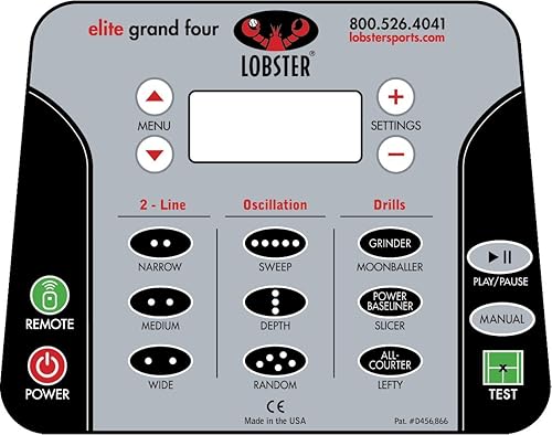 Miniatura 7 de Sports Elite Grand Four - Máquina de pelotas de tenis, digital completo, velocidad de bola ajustable, 6 ejercicios precargados, juego de partido,