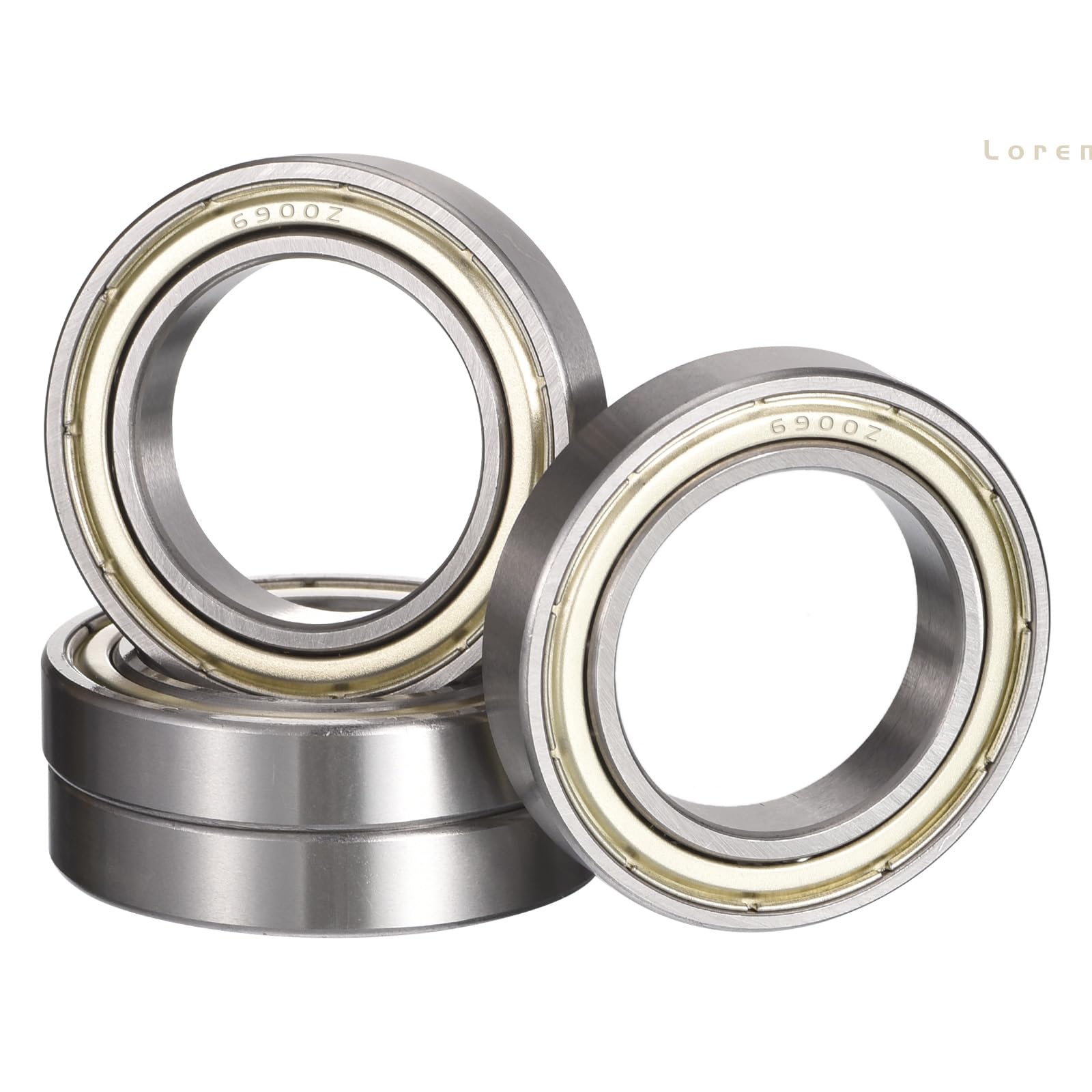 6900ZZ Deep Groove Bearings, ID 10mm x OD 22mm x Width 6mm Double Metal Shielded Ball Bearings, Pre-Lubricated (GCr15) Chrome Steel 4pcs