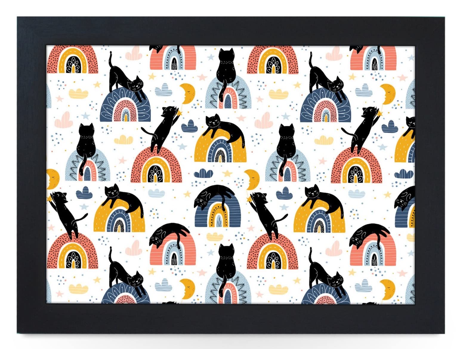 Cats on Rainbows Cushioned Lap Tray Laptop Tray for Bed Laptrays for TV Dinners