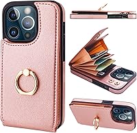 Vista 1 de Folosu Funda compatible con iPhone 13 Pro con tarjetero, rotación de 360, soporte de anillo de dedo con función atril, protección RFID, bloqueo