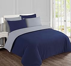 Vision - Reversible Flannel Duvet Cover Set (200 x 200 cm, 2 Pillowcases for Double Bed, 100% Cotton, Flannelette Soft, Warm)