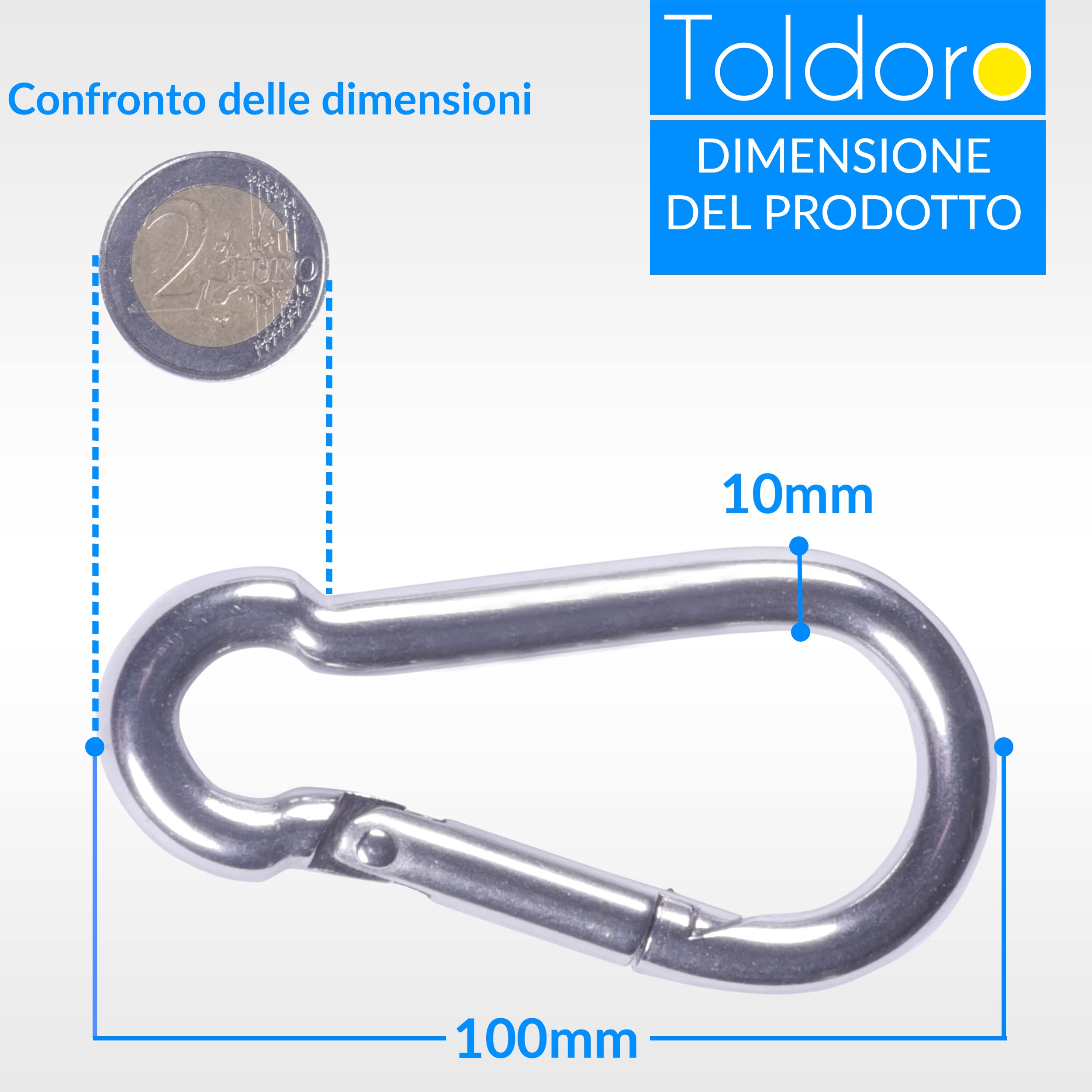 Moschettone Grande In Acciaio Inox DASKING - Chiusura A Vite, Portata 1200 Kg