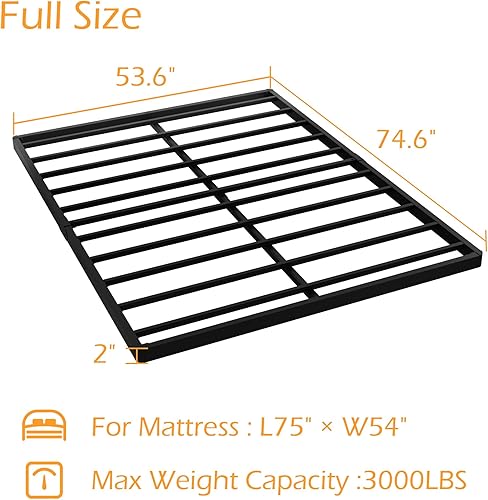 Miniatura 53 de Somier individual XL de 9 pulgadas, base de cama de metal resistente con funda de tela, base de colchón, fácil montaje, sin ruido, color negro 9