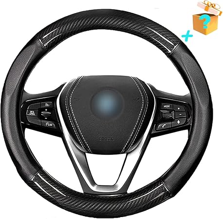 Amazon 22改善型 Nuoman ハンドルカバー 普通車 軽自動車 ステアイングカバー カーボンファイバー 汎用 サイズ 36 5 38cm 通気性いい 滑り止め 手触りよし アクセサリー 無臭 ブラック ハンドルカバー 車 バイク