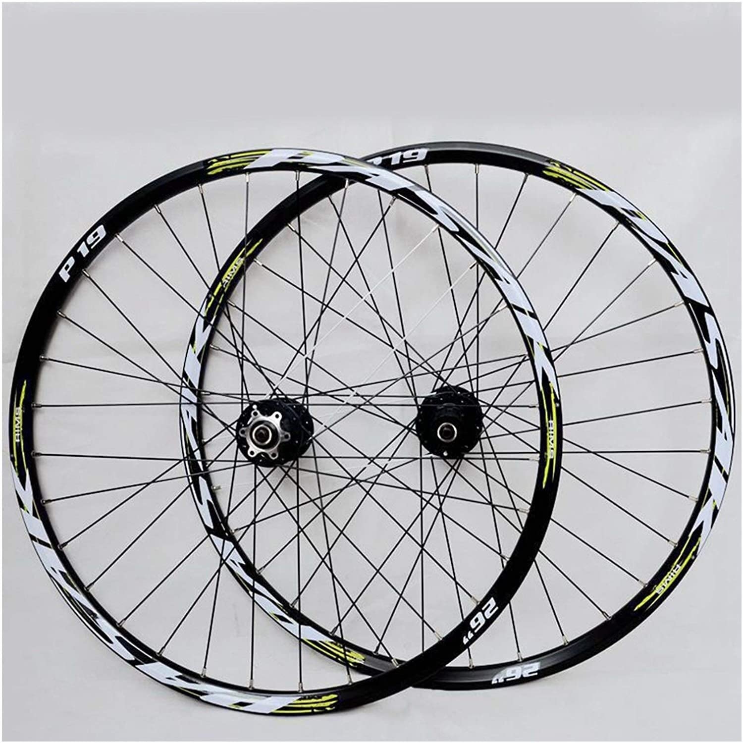 Amdieu Wheelset 26 27.5 29in MTB Ruedas de Bicicleta, 32 Agujeros de aleación Delantero 2 Trasero 4 Palin Rodamiento Palin Frazo de Disco de liberación rápida 7/8/9/10/11 Velocidad Road Wheel