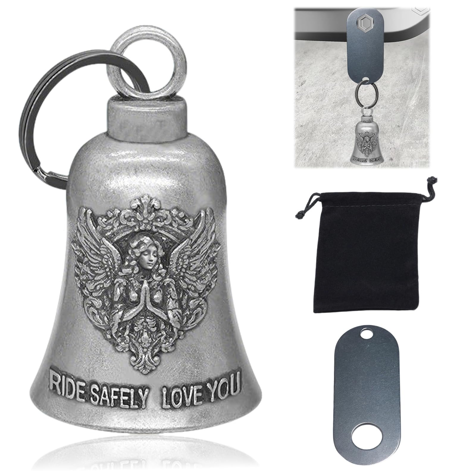 TENGWA Schutzglocke Motorrad - Glücksbringer Für Biker Als Schlüsselanhänger