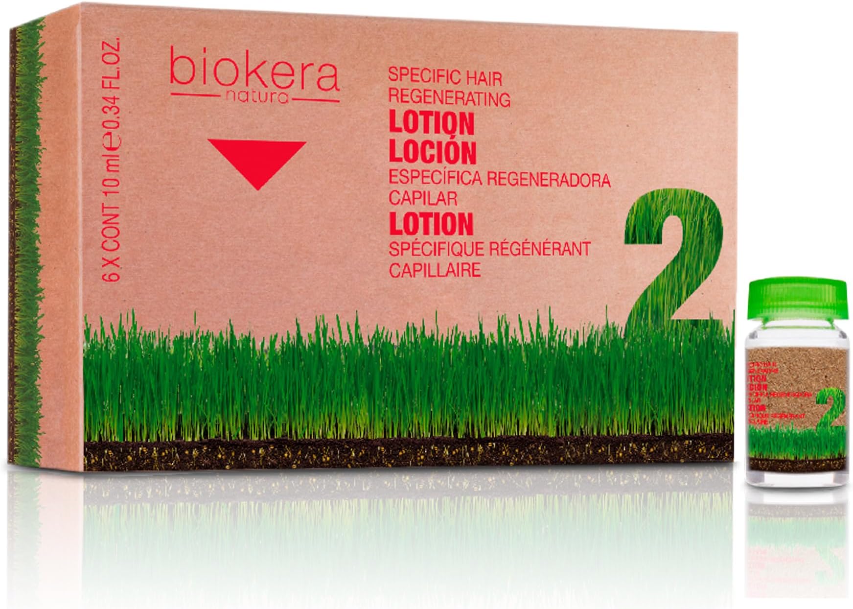 Intensive Scalp Serum - Biokera Natura - 6 x 10 ml - Fortifying Hair Treatment for Women and Men - with Ginseng and Ginkgo Biloba - Strengthens Weakened Hair