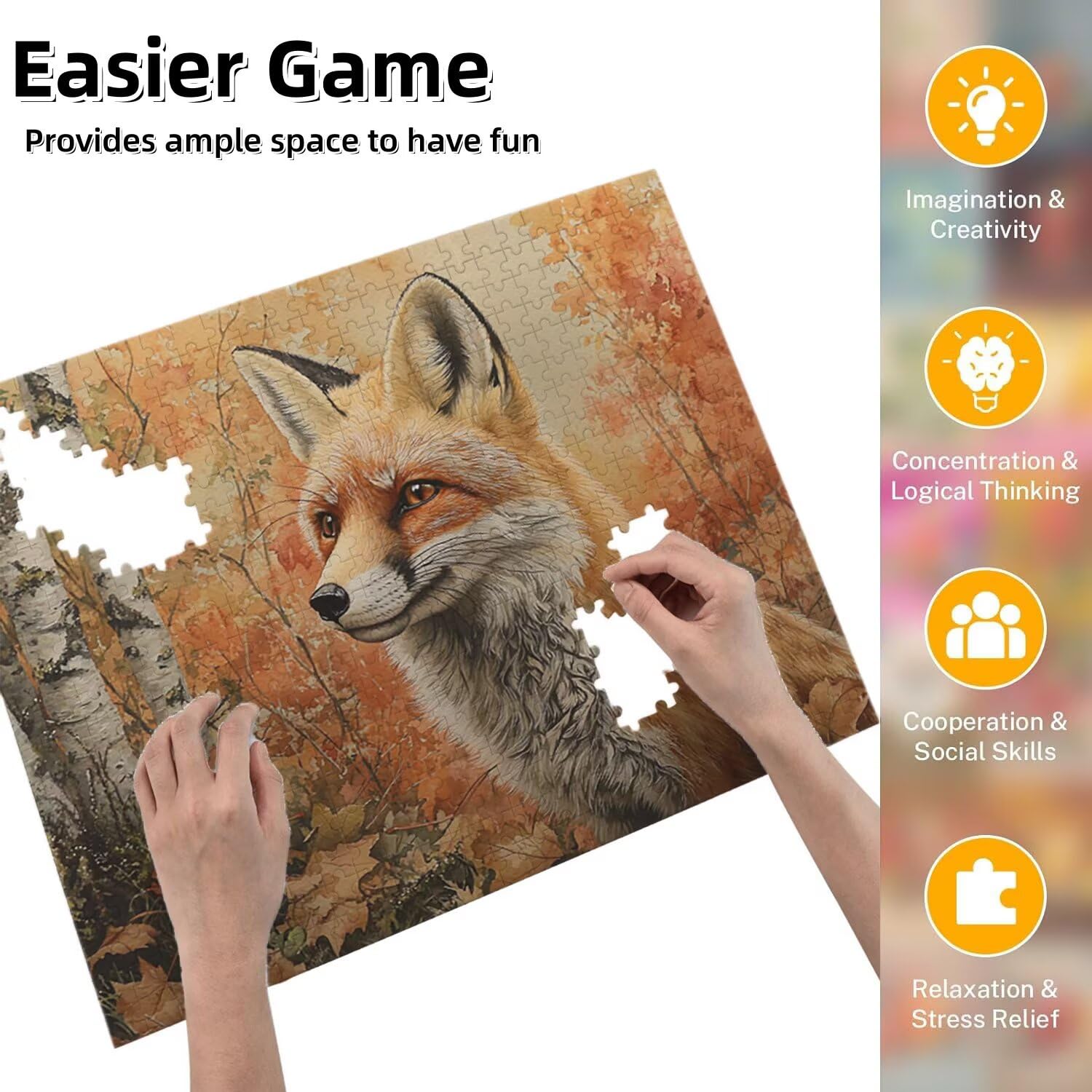 Jigsaw Puzzle, 6000 Pezzi Puzzle Classici, Volpe Puzzle Rilassamento Intelligence, Mpossibile Difficile Puzzle Impegnativo per Adulti Puzzle Gioco Familiare, Regalo per Amore Amico Foresta fr0-1128