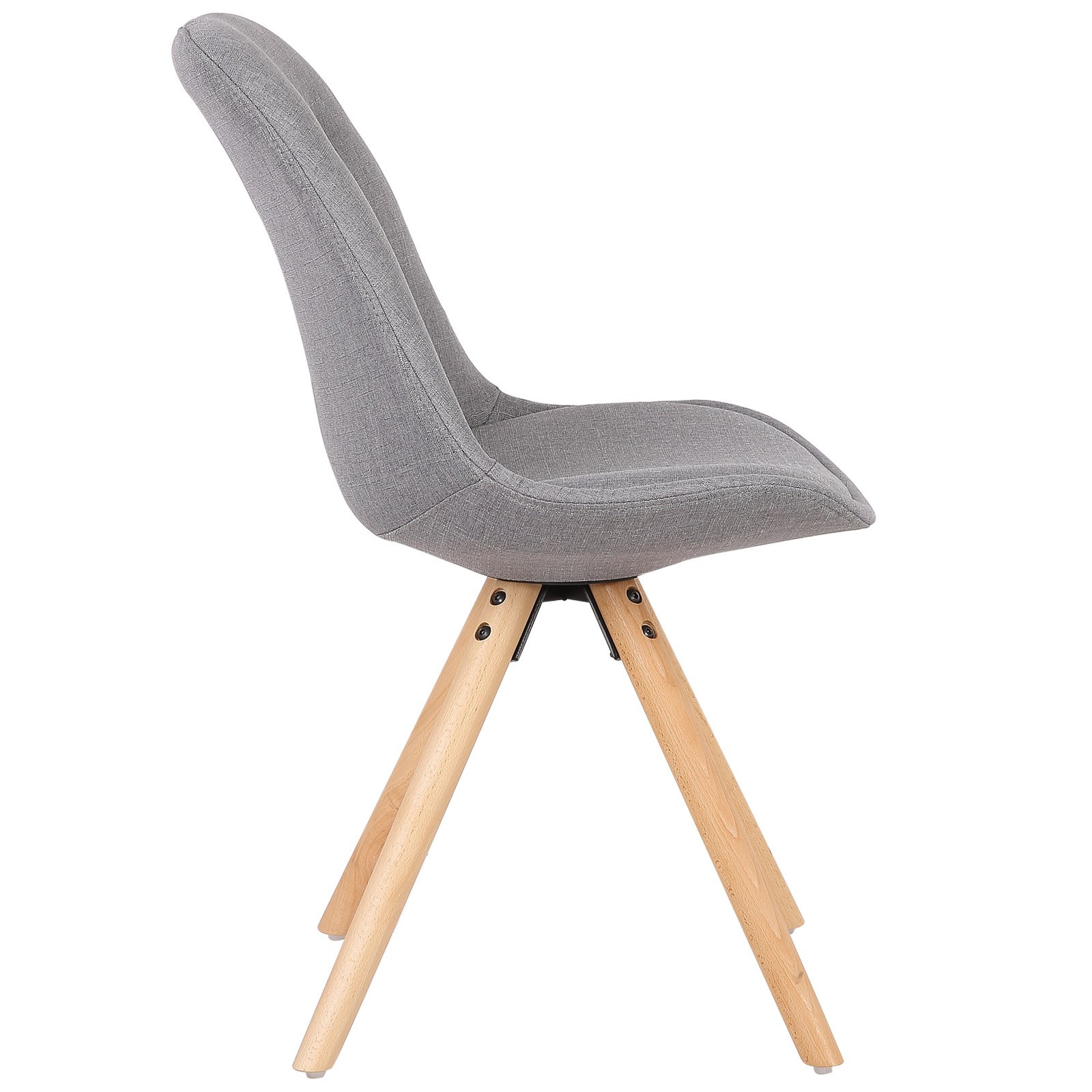 WOLTU Juego de 2 Silla de Comedor,Lino,Gris | Estilo Vintage,Pata de Madera, Maciza con Respaldo