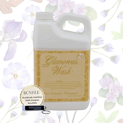 Worldwide Nutrition Tyler Candle Company Glamorous Wash Icon Scent Detergente líquido para ropa - Detergente líquido de lujo para ropa - Contenedor