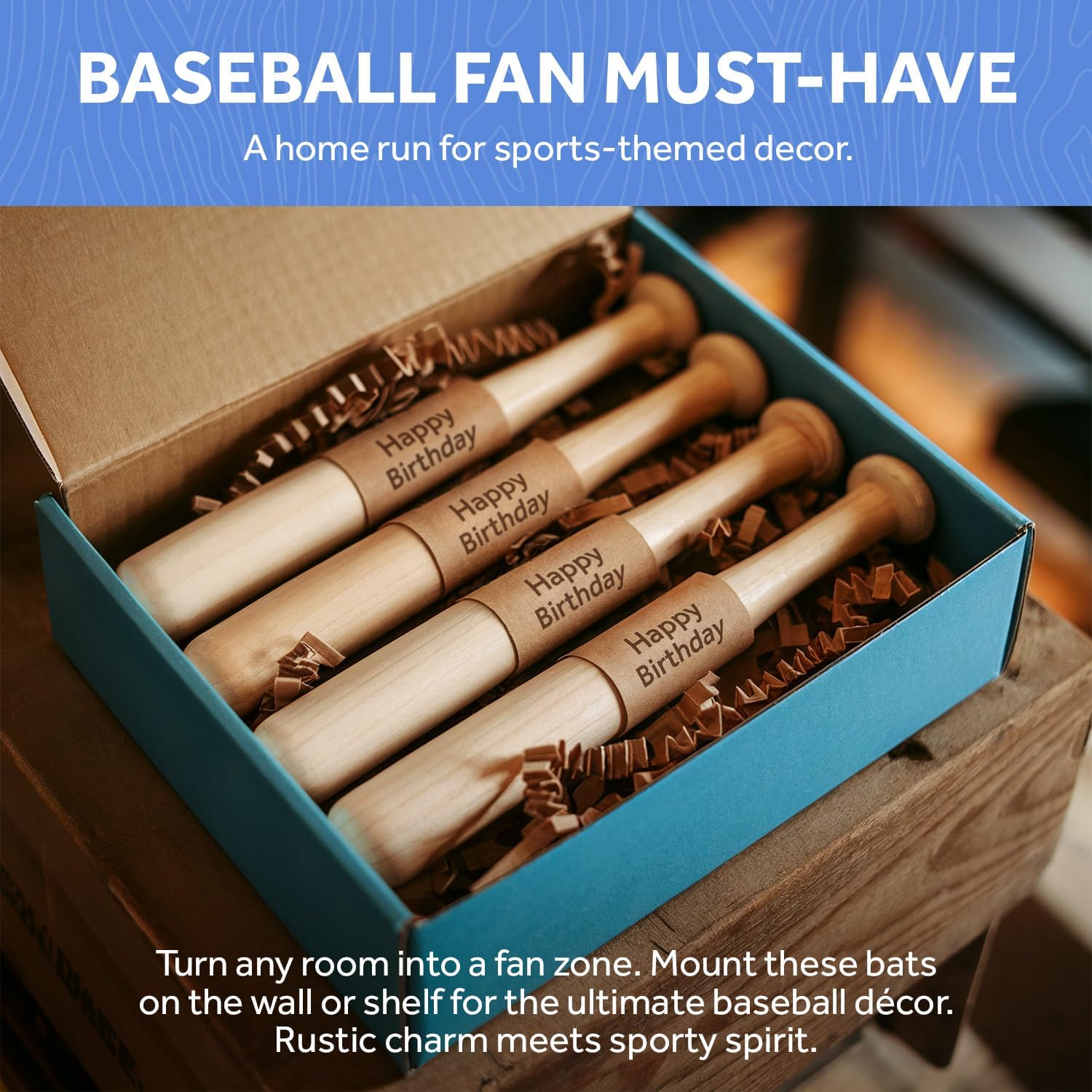 Mini Baseball Bats 6 Inch Perfect for Crafts, Party Favors and Scrapbooking - Pack of 10 by Woodpeckers