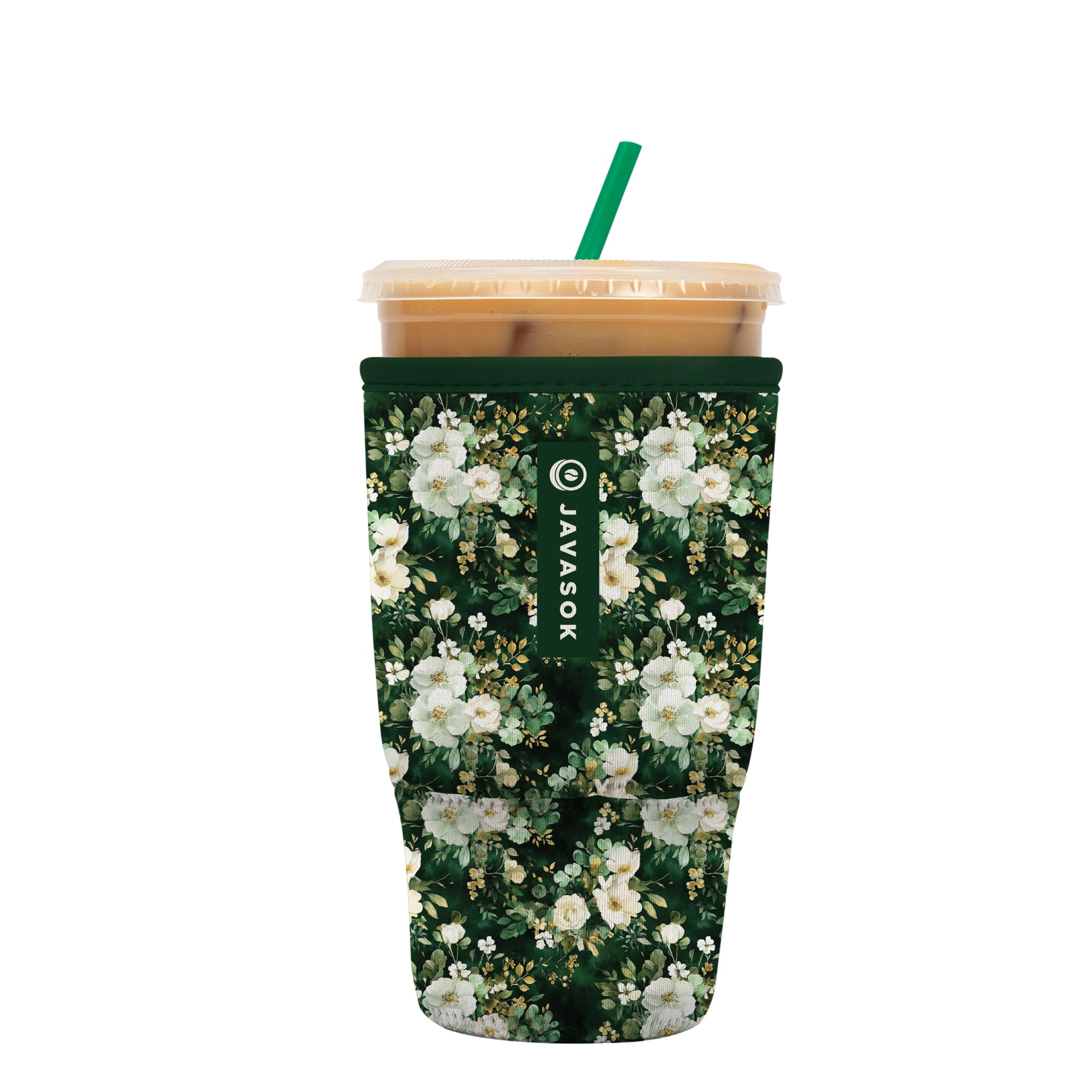 Sok It JavaSok Iced Coffee &amp; Cold Soda Insulated Neoprene Cup Sleeve (Good Luck Garden, Large: 30-32oz)