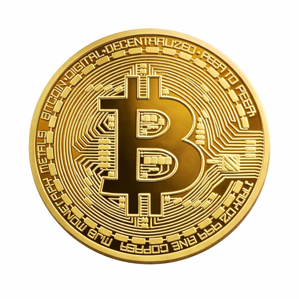 Promotech 24K Vergoldete Bitcoin Münze – 45 mm Sammlermünze in Münzkapsel –  Hochwertiges BTC Andenken für Kryptowährung Fans & Sammler: Amazon.de:  Spielzeug