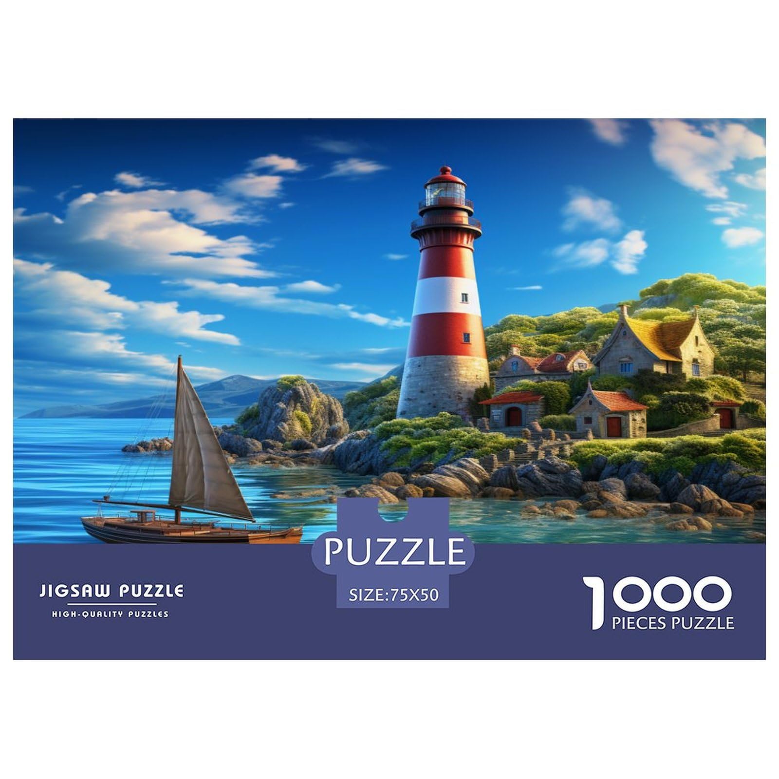 Klasyczne puzzle Lighthouse 1000 sztuk dla dorosłych, puzzle dla dzieci, puzzle intelektualna zabawka dekompresyjna edukacyjna zabawa rodzinna 1000 sztuk (75 x 50 cm)