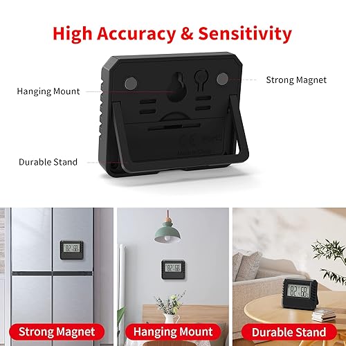 Miniatura 5 de Termómetro higrómetro de interior para el hogar, termómetro de habitación hidrómetro con sensor de humedad de temperatura precisa para invernadero,